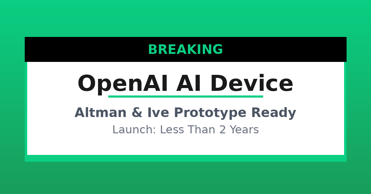 OpenAI AI Device: Altman & Jony Ive Confirm Launch in 2 Years